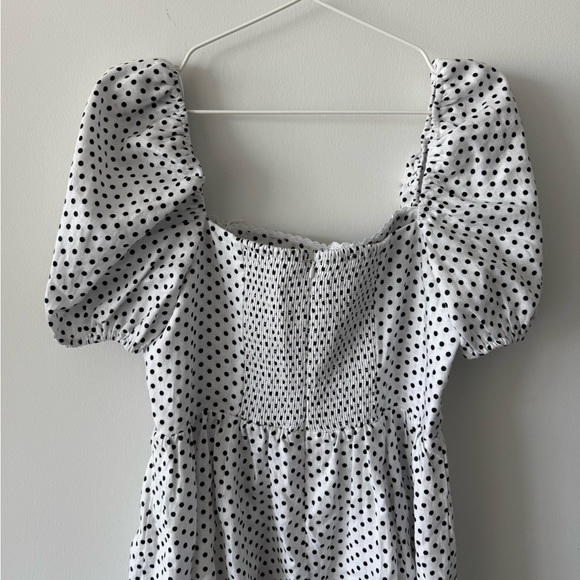 REFORMATION Malvina Linen Polka Dot Mini Dress - Picture 5 of 14